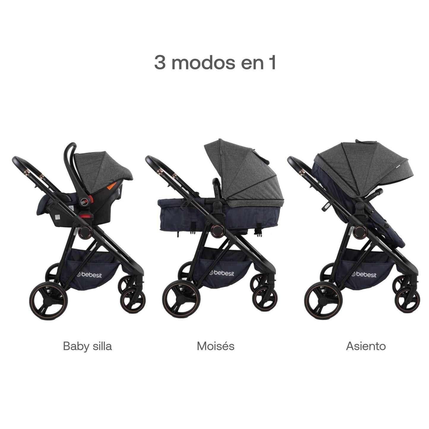 Coche Cosmos Travel System Deluxe Isize + Base Isofix Bebesit