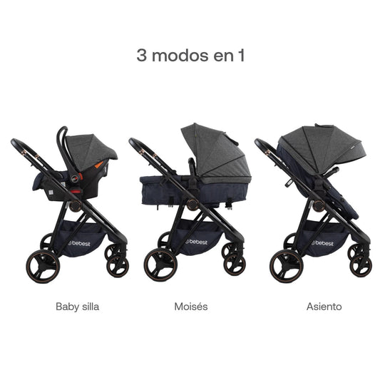Coche Cosmos Travel System Deluxe Isize + Base Isofix Bebesit